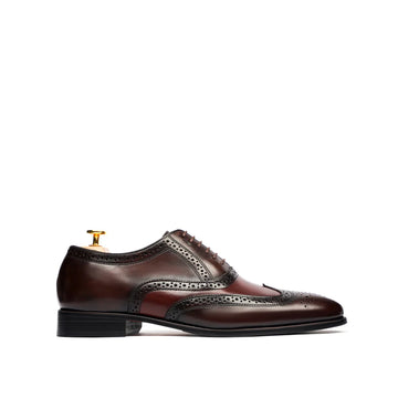 Men’s Premium Leather Wingtip Oxford Shoes – Classic Brogue Formal Dress Shoes