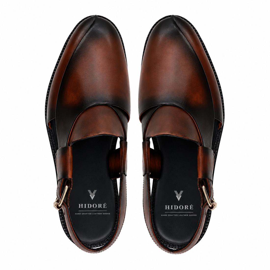Men’s Premium Leather Monk Strap Sandals – Classic Brown Casual Dress Sandals